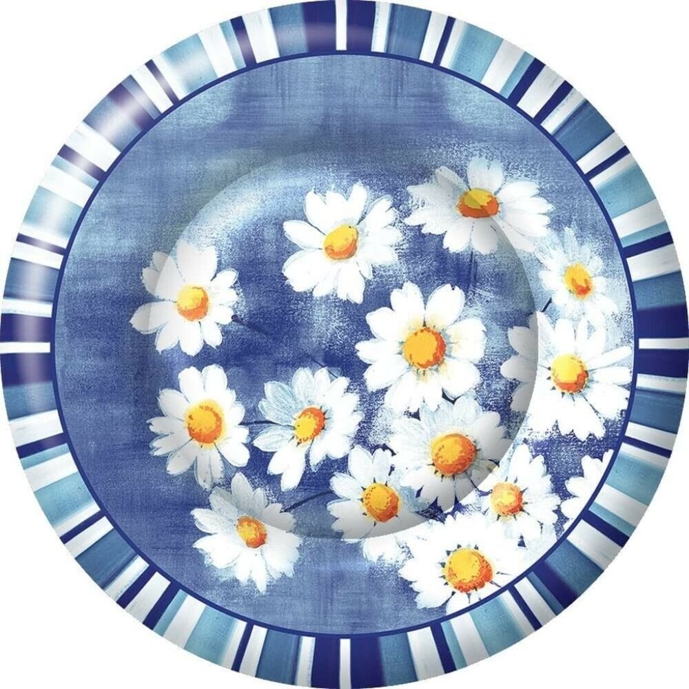 Paper Plate Agnetha Blue - Pack of 8 Boston International PK914040 10.5 in. Dia.